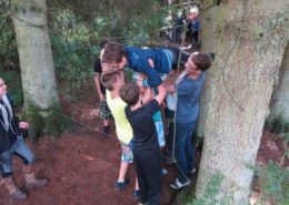 De spinnenweb tijdens een training en teambuilding in de Ardennen