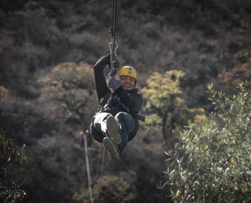 Tokkelen tijdens een bedrijfsuitje in de Ardennen