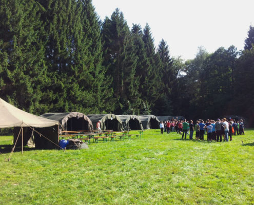 Uitvalsbasis tijdens een schoolkamp in de Ardennen