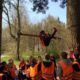 Teambuilding onderdeel 'Swing-over' in Gelderland